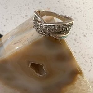 Size seven silver ring .